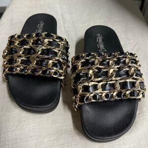Jeffrey‎ Campbell Edie Chain Platform Slides Size 7
